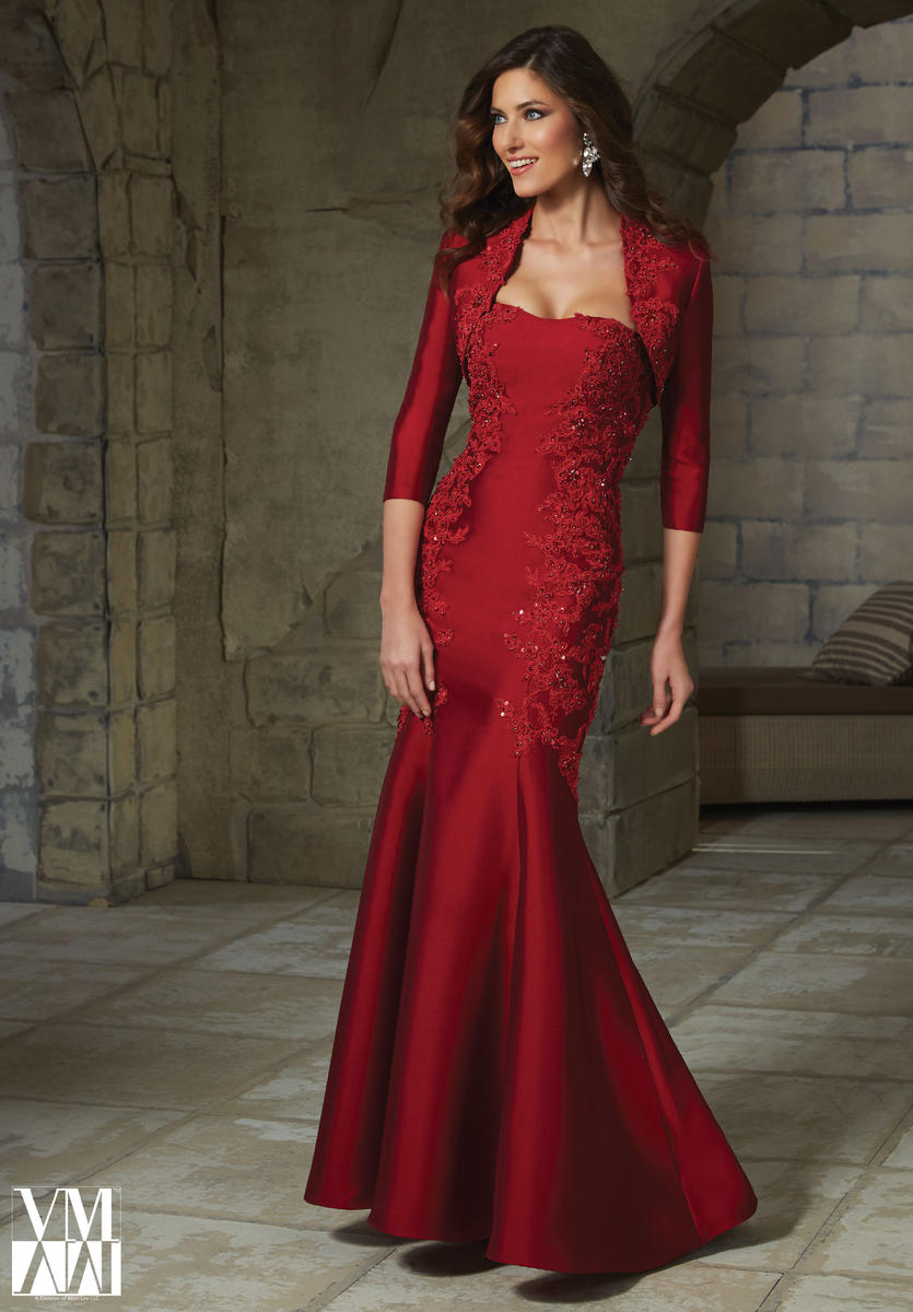 French Novelty VM Collection 71224 Satin Mother of the Bride Dress