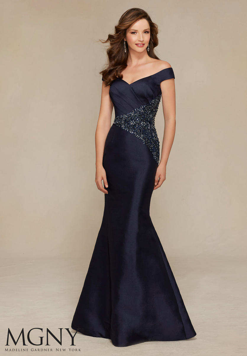 MGNY by Mori Lee 71307 Off Shoulder Mermaid Gown: French