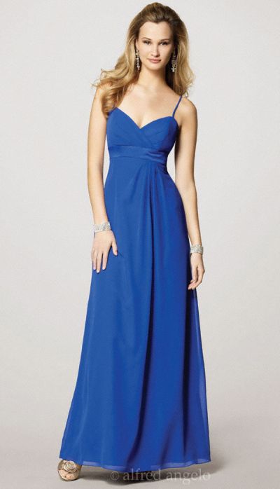 Alfred Angelo Long Spaghetti Strap Chiffon Bridesmaid Dress 7139 Alfred Angelo Long Spaghetti Strap Chiffon Bridesmaid Dress 7139