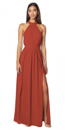 #Levkoff by Bill Levkoff SKYE 7139 High Neck Halter Bridesmaid Dress
