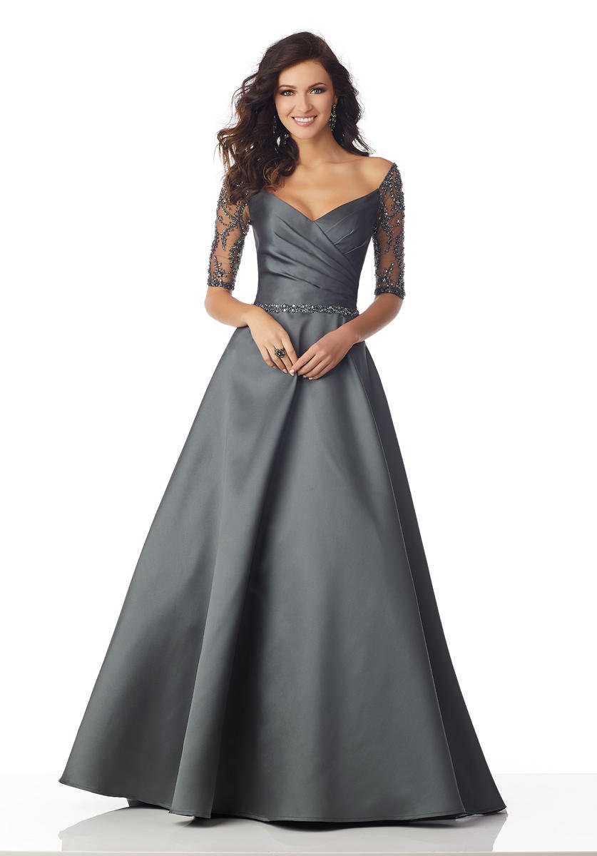French Novelty: MGNY by Morilee 71804 Elbow Sleeve A-Line MOB Gown
