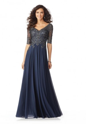 MGNY by Morilee 71805 Metallic Lace Mothers Gown