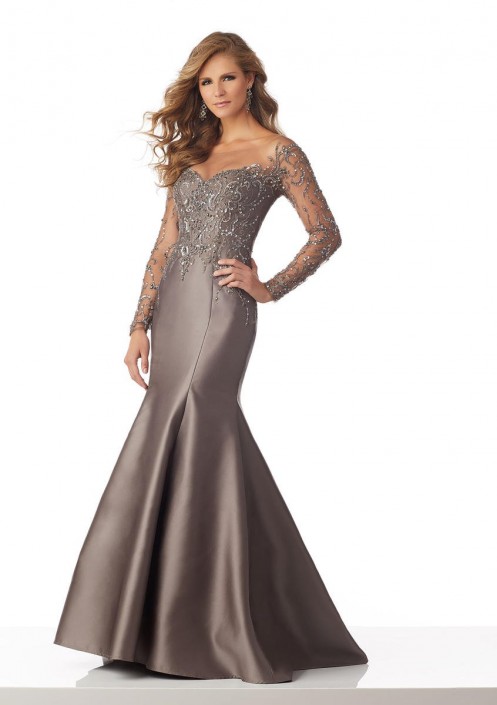 long sleeve mermaid gown