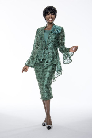Terramina 7184 Feminine Lace Sequin Suit