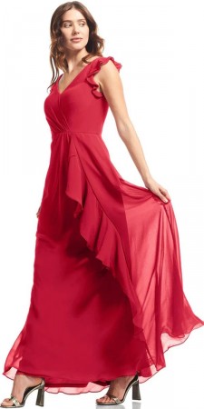 Bill Levkoff EMERSON 7202 Cascading Ruffle Bridesmaid Dress