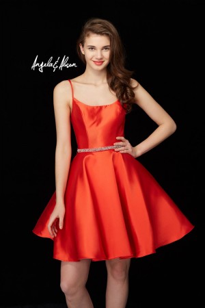 Angela and Alison 72048 Sassy Satin Short Homecoming Dress