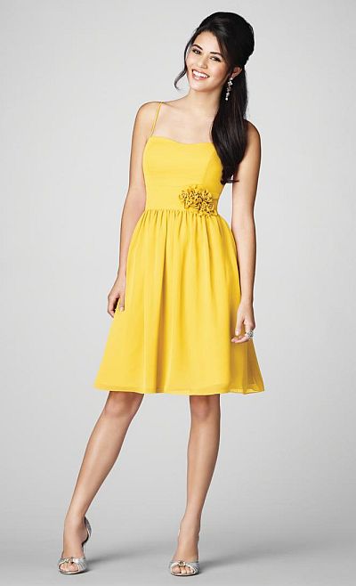 Short Yellow Bridesmaid Dresses