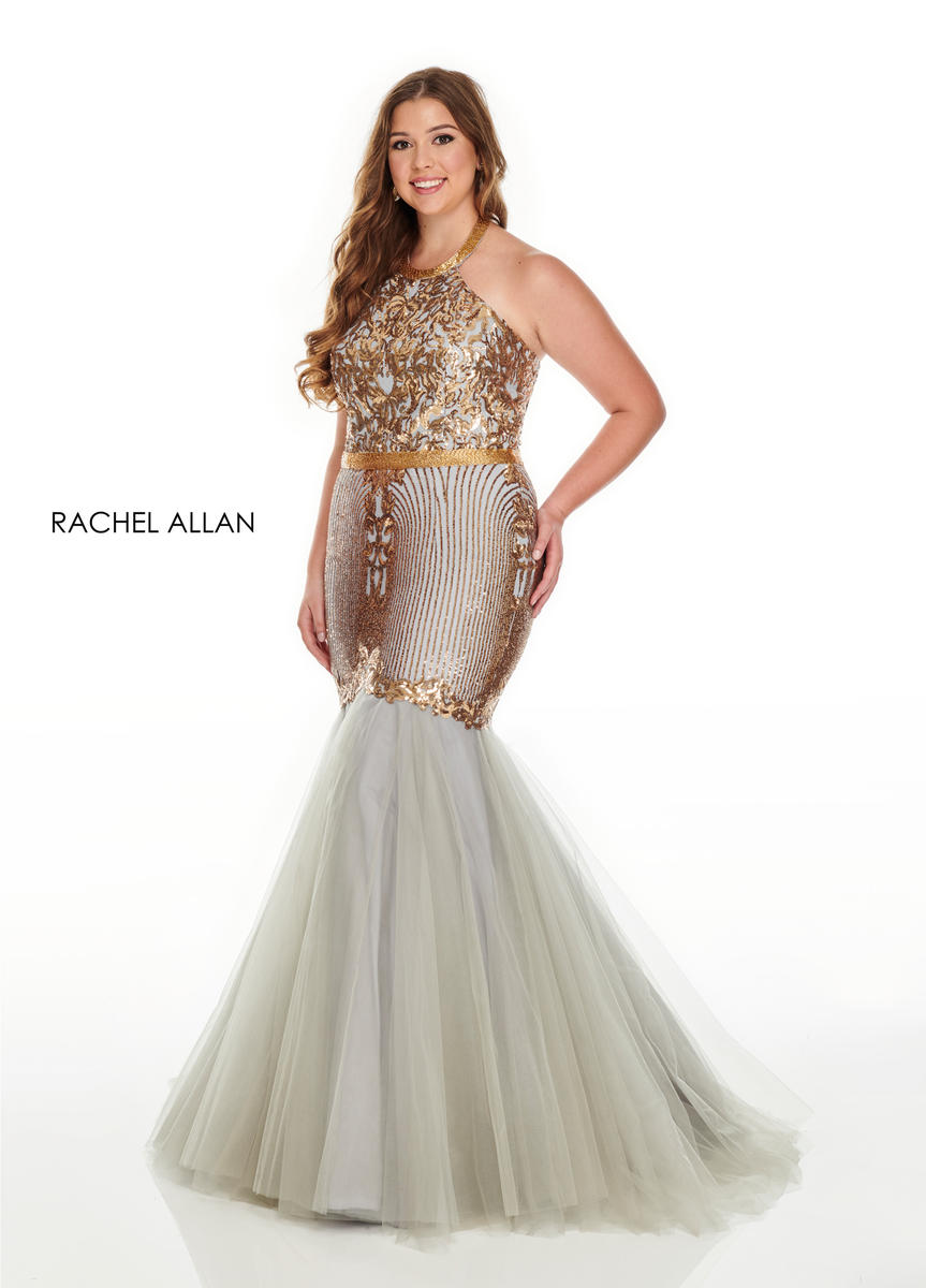 French Novelty: Rachel Allan Curves 7240 Sequin Plus Size Mermaid Dress