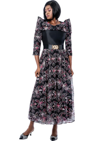 Terramina 7241 Flowy Floral Church Dress