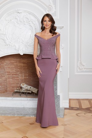 MGNY by Morilee 72718 Chic Off Shoulder Peplum Gown
