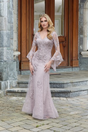 MGNY by Morilee 72719 Romantic Lace Sheer Sleeve Gown