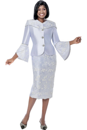 Terramina 7278 Ladies Delicate White Church Suit