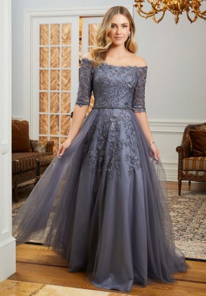 MGNY by Morilee 72834 Sequin Gown with Removable Overskirt