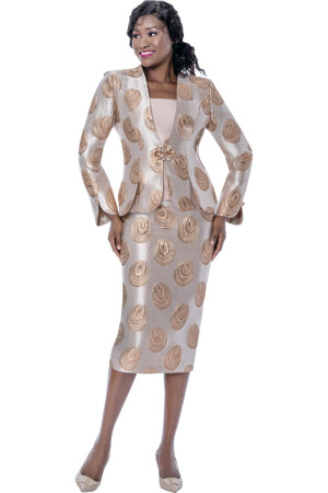 Terramina 7290 Ladies Metallic Brocade Church Suit