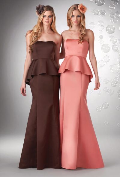 Bari Jay 730 Satin Peplum Bridesmaid Dress French Novelty Bari Jay 730 Satin Peplum Bridesmaid Dress