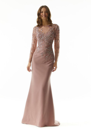 MGNY by Morilee 73007 Classic Sheer Sleeve Gown