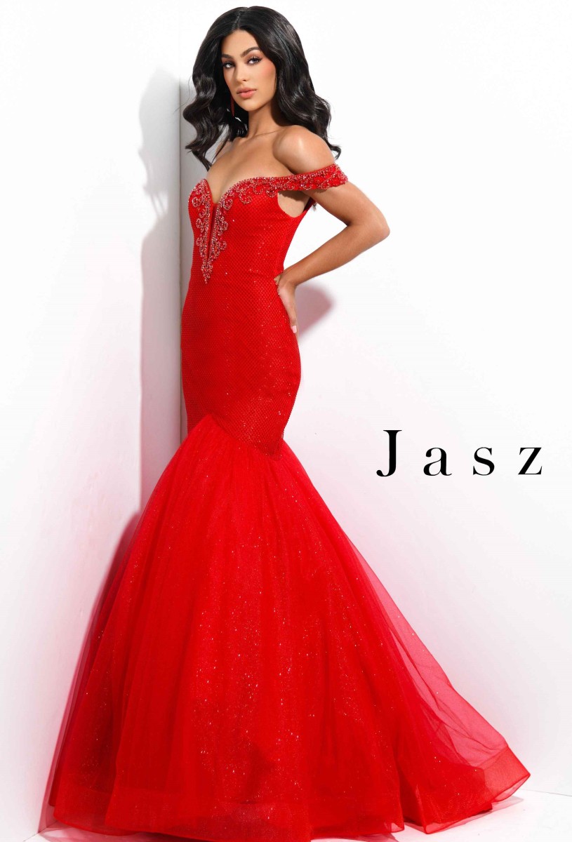 French Novelty: Jasz Couture 7301 Off Shoulder Mermaid Gown