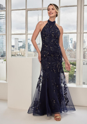MGNY by Morilee 73117 Stunning Floral Halter Gown