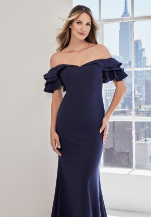 MGNY by Morilee 73123 Sophisticated Ruffle Sleeve Gown