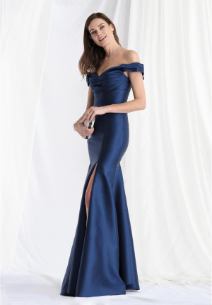 MGNY by Morilee 73150 Off Shoulder Mikado Evening Gown