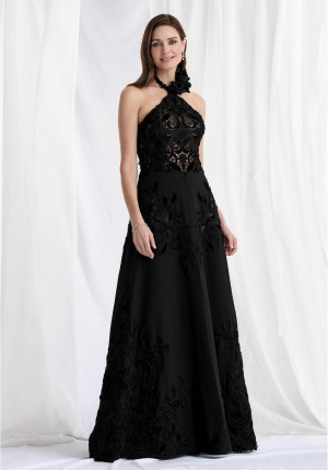 MGNY by Morilee 73159 Romantic Halter Evening Gown