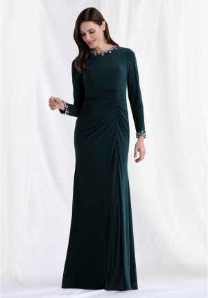 MGNY by Morilee 73166 Long Sleeve Jersey Sheath Gown