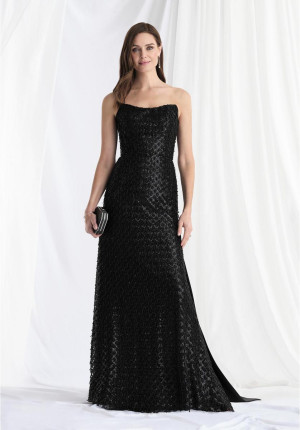 MGNY by Morilee 73170 Beaded Fringe Evening Gown