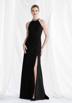 MGNY by Morilee 73171 Beaded Collar Halter Gown