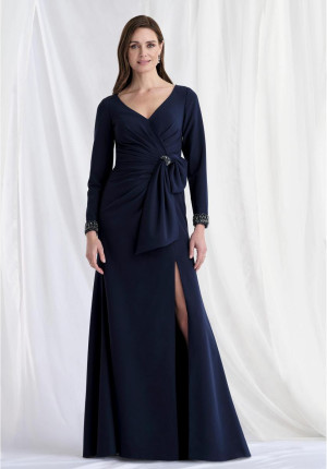 MGNY by Morilee 73172 Beaded Cuff Long Sleeve Gown