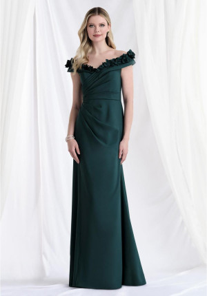 MGNY by Morilee 73183 Floral Beaded Neck Evening Gown