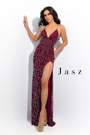 Jasz Couture 7368 Alluring High Slit Gown
