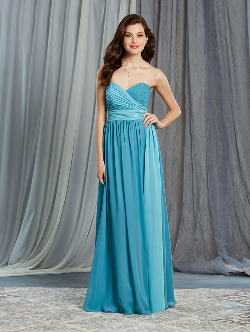 Size 12 Beyond the Sea Alfred Angelo 7376L Long Bridesmaid Dress ...