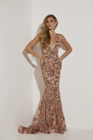 Jasz Couture 7414 Plunging V Neck Gown
