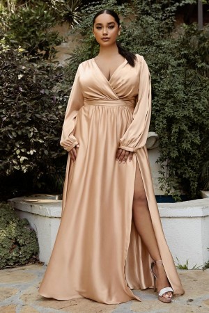Size 20 Emerald Cinderella Divine 7475C Plus Size Split Sleeve Gown