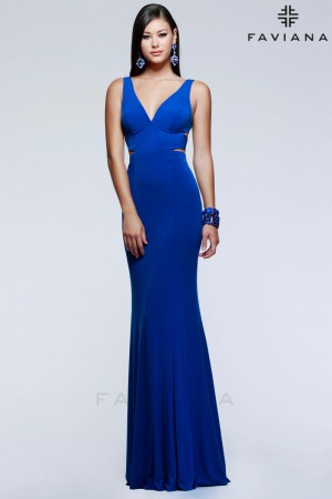 Faviana 7541 Jersey Cutout Evening Dress