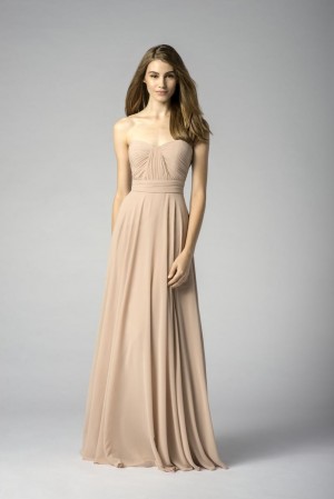 Watters 7549 Long Chiffon Bridesmaid Dress