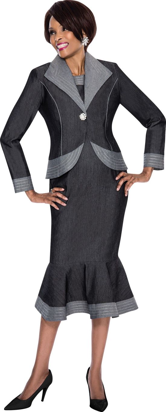 Terramina 7573 Womens Denim Church Suit: French Novelty
