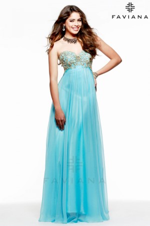 Faviana 7586 Chiffon Evening Dress