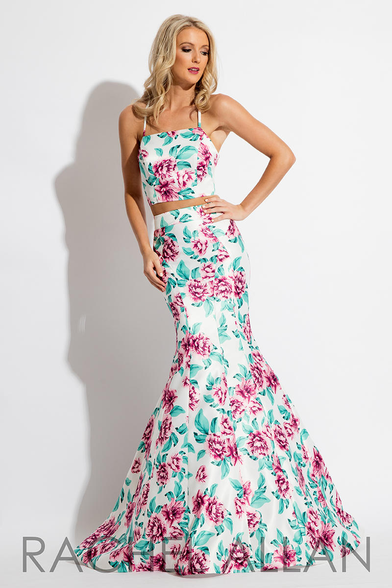 French Novelty Rachel Allan 7587 Floral 2 Piece Prom Dress French Novelty Rachel Allan 7587 Floral 2 Piece Prom Dress