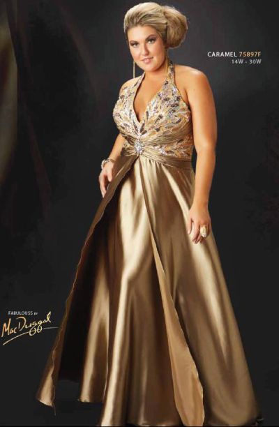 gold plus size evening dresses