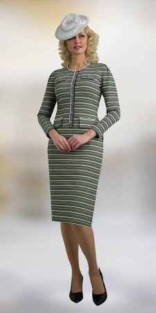 Lily and Taylor 760 Stripe Knit Church Dress