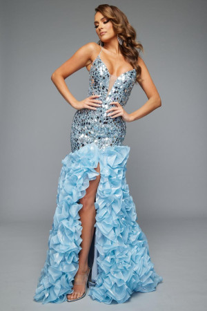 Jasz Couture 7605 Mirror Ruffle Mermaid Dress