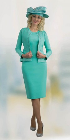 Lily and Taylor 762 Ladies Knit 3 Piece Church Suit
