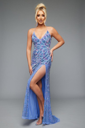Jasz Couture 7640 Beaded Lace Up Back Prom Dress