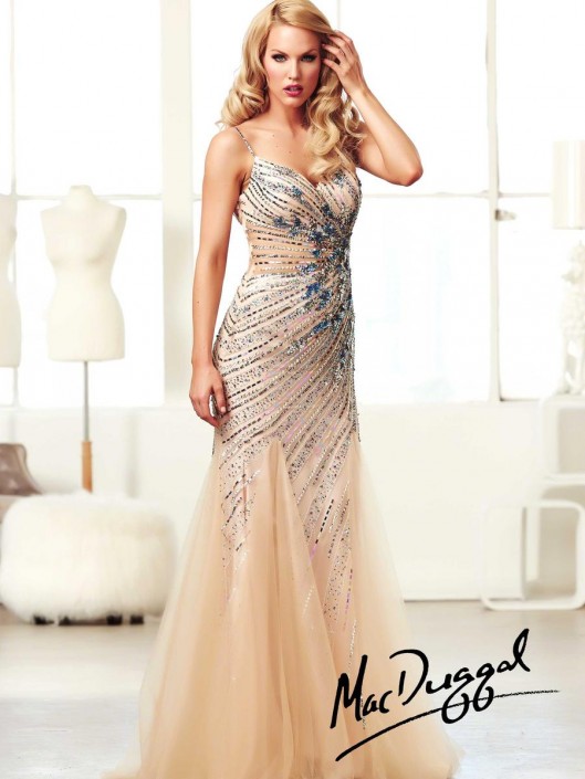 Mac Duggal Ball Gowns 76584h Sheer Midriff Dress French Novelty Mac Duggal Ball Gowns 76584h Sheer Midriff Dress