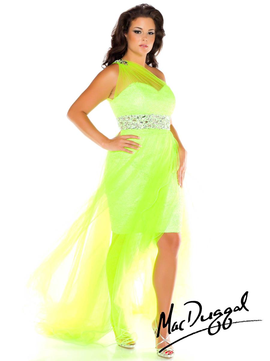 French Novelty: Mac Duggal Fabulouss 76631F High Low Plus Size Party Dress