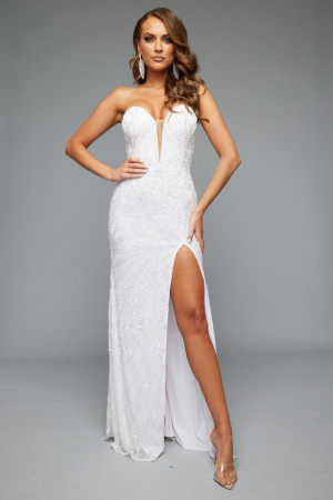 Jasz Couture 7666 Strapless Beaded Prom Dress