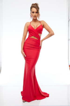 Jasz Couture 7683 Crossover Cut Out Prom Dress