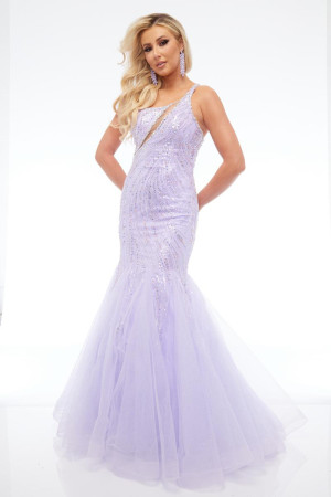 Jasz Couture 7696 One Shoulder Beaded Mermaid Dress