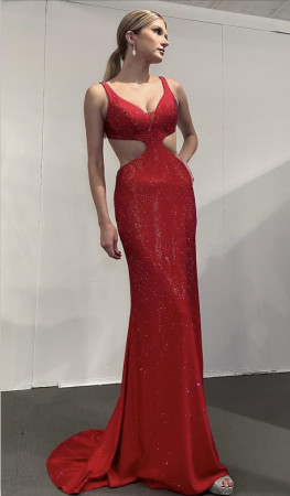 Jasz Couture 7709 Cut Out Sides Evening Dress